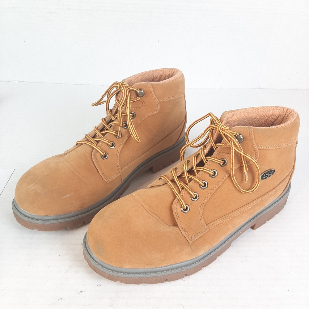 🛍Lugz Mantle Mid Boots in Golden Wheat Men's Size 11.5 Faux Suede